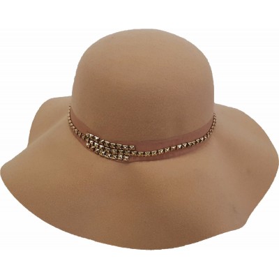 's Fall Winter Casual hats Cashmere Felt Floppy Fedora Wide Brim Hat Camel  eb-39641489